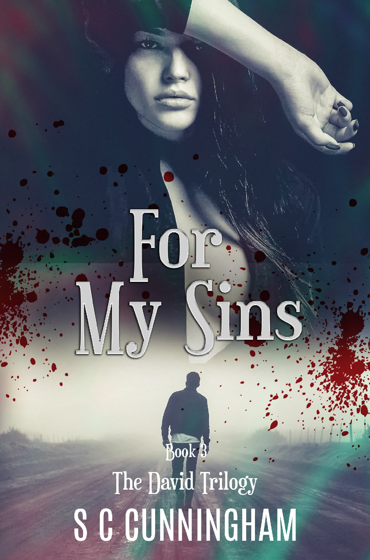 Book cover of For My Sins, steamy psychological thriller from The David Trilogy, by crime writer S C Cunningham. Author SCCunningham